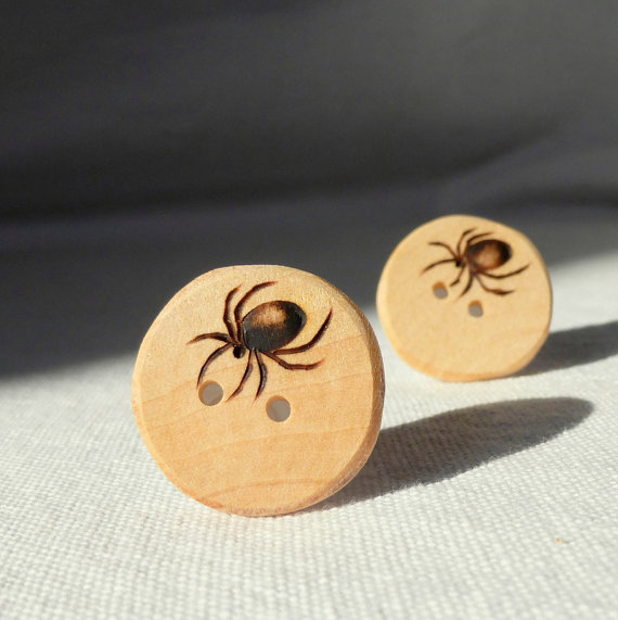 Pyrography buttons by Wooden Heart Buttons