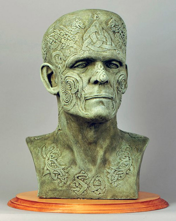 80 artists get a bust of Frankenstein's monster. 