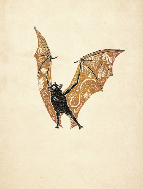 Lovely bat art collected at the Animalarium