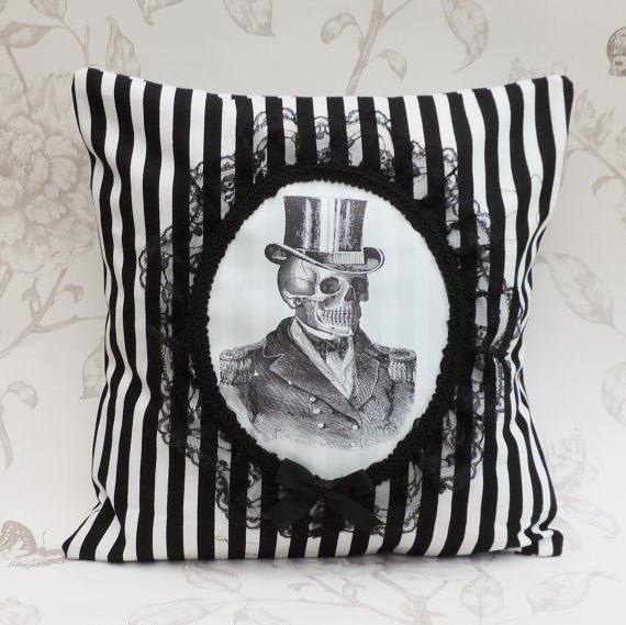 Mr. Skull Pillow by The Bat in The hat