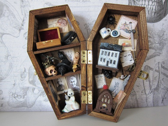Dr. Hatchet's Sanatorium Miniature Coffin Shadow Box by Ah The Macabre