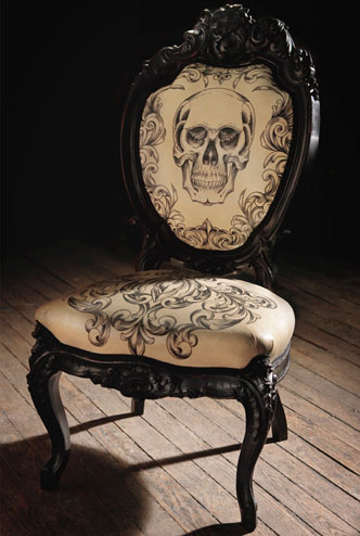 Hand tattooed chair