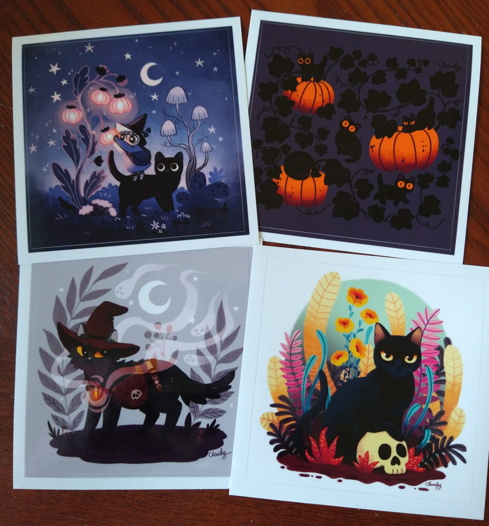 Sweet spooky kitty stickers.